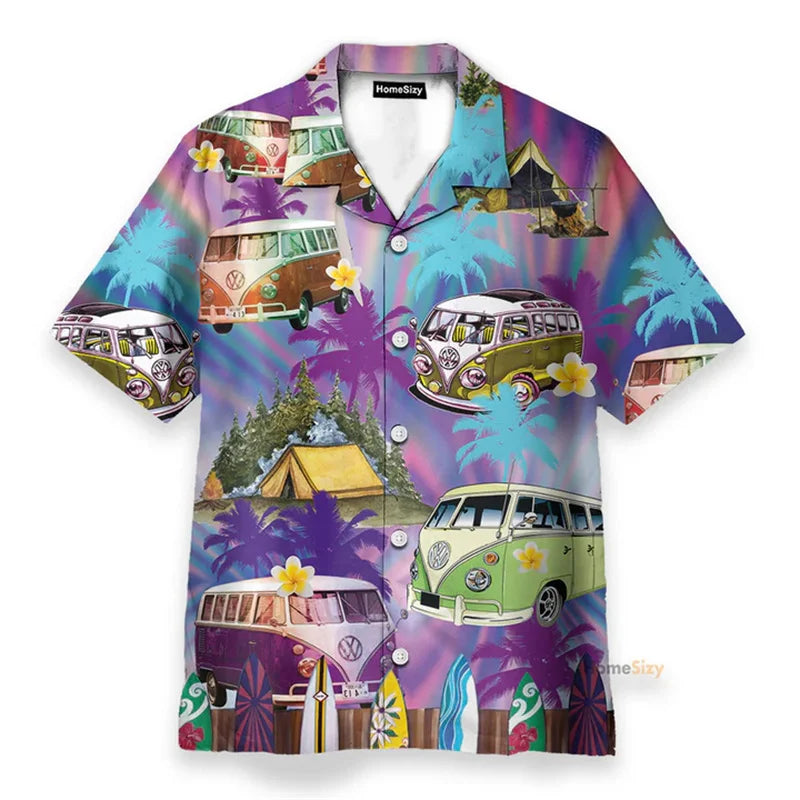 Hippie Logo Theme Summer Shirts Men Women Psychedelic Mushroom Personality Streetwear Button Shirts Hip Hop Fashion Blouse New