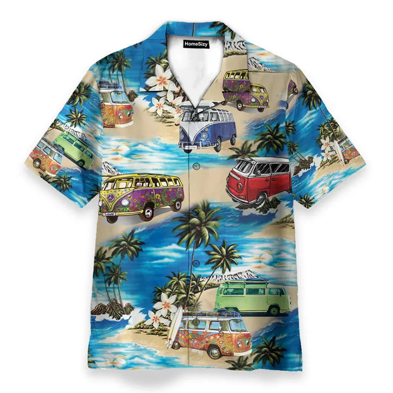 Hippie Logo Theme Summer Shirts Men Women Psychedelic Mushroom Personality Streetwear Button Shirts Hip Hop Fashion Blouse New